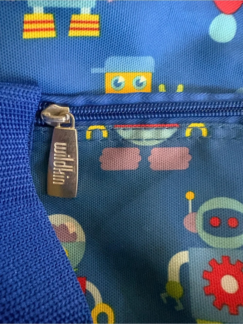 Kids Robot Print Blue Duffle Bag